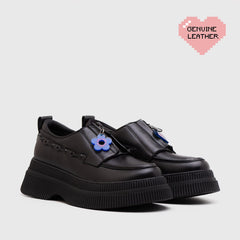 Adorable Projects Official 37 Ghatisya Oxford Genuine Leather Black
