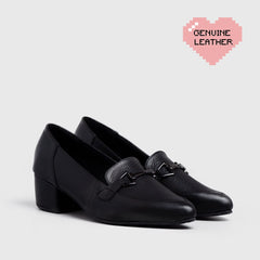 Adorable Projects Official 39 Mulligan Heels Genuine Leather Black