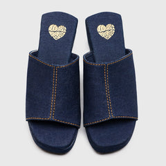 Adorable Projects Official Adorableprojects - Alodie Wedges Denim - Sandal Wanita