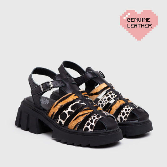 Adorable Projects Official Adorableprojects - Exper Sandals Genuine Leather Animal Print