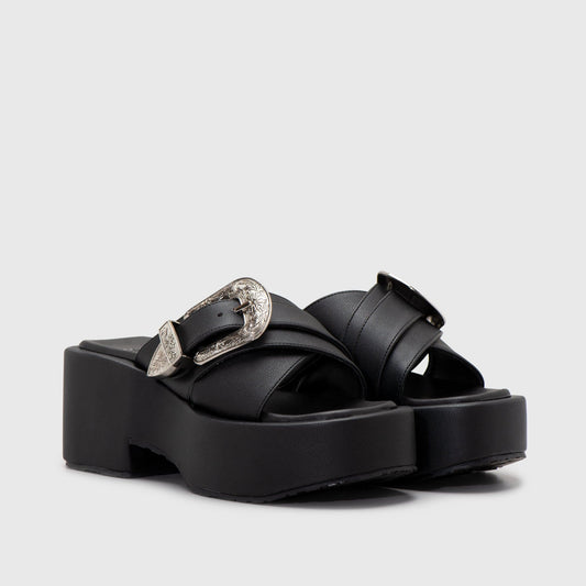 Adorable Projects Official Adorableprojects - Fayola Wedges Black - Sandal Wanita
