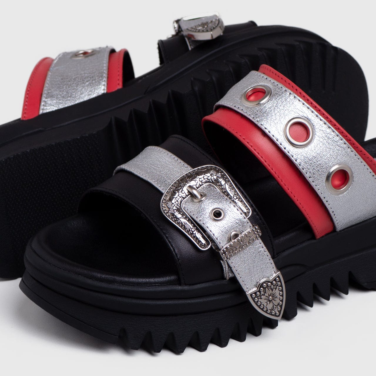 Adorable Projects Official Adorableprojects - Zavy Sandals Genuine Leather Colorblock