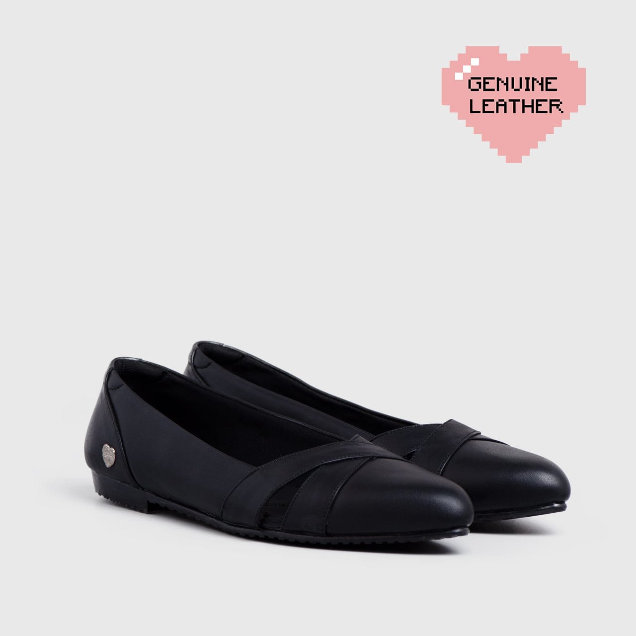 Adorable Projects Official Ascot Flat Shoes Genuine Leather Black