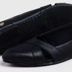 Adorable Projects Official Ascot Flat Shoes Genuine Leather Black