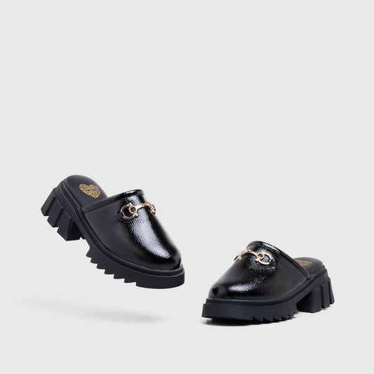 Adorable Projects Official Gamila Sandals Patent Black
