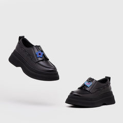 Adorable Projects Official Ghatisya Oxford Genuine Leather Black