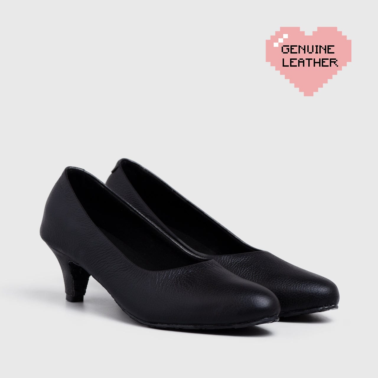 Adorable Projects Official Jenewa Heels Genuine Leather Black