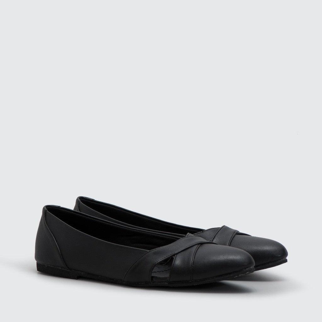 Adorable Projects-Dev Flat shoes 35 / Black Ascot Flat Shoes Black