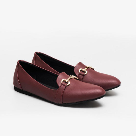 Adorable Projects Flat shoes 35 / Maroon Charlota Chain Flat Shoes Maroon