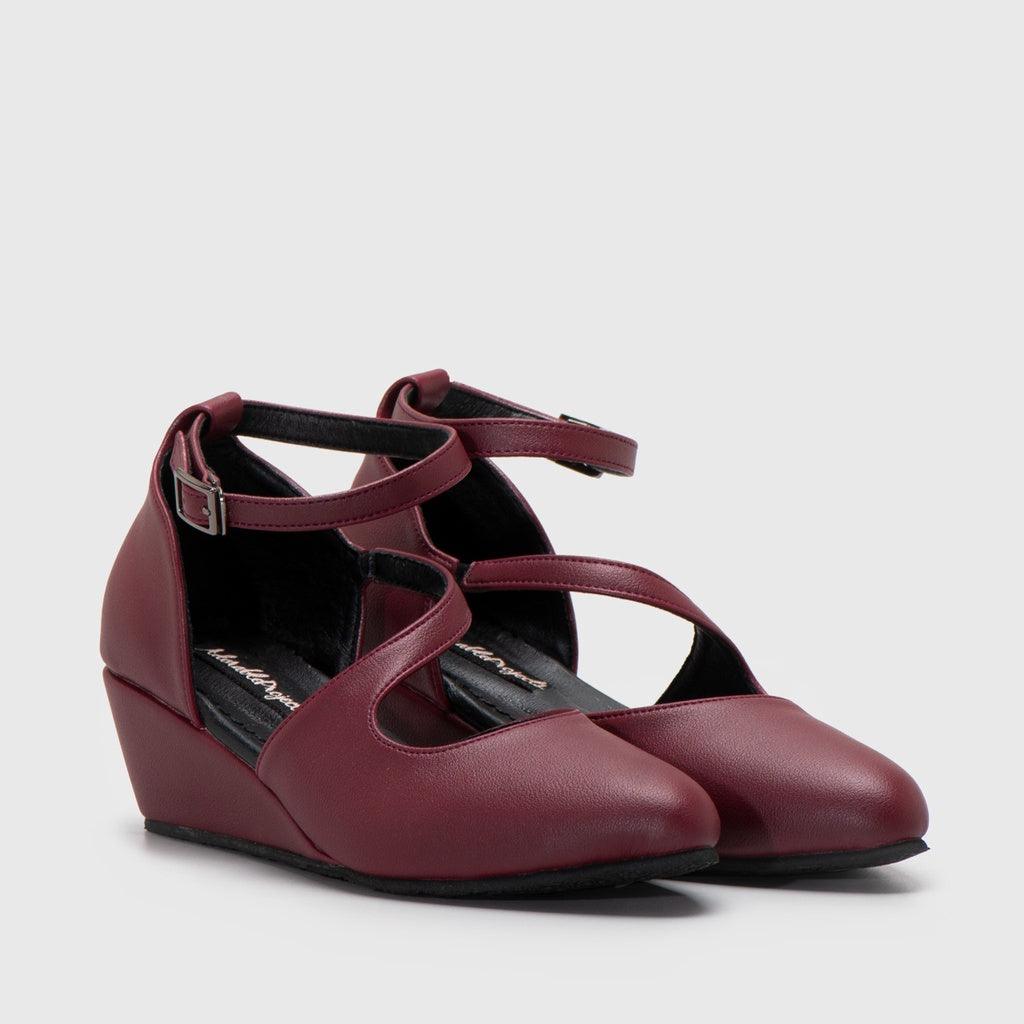 Adorable Projects-Dev Wedges 35 / Maroon Yamun Wedges Maroon