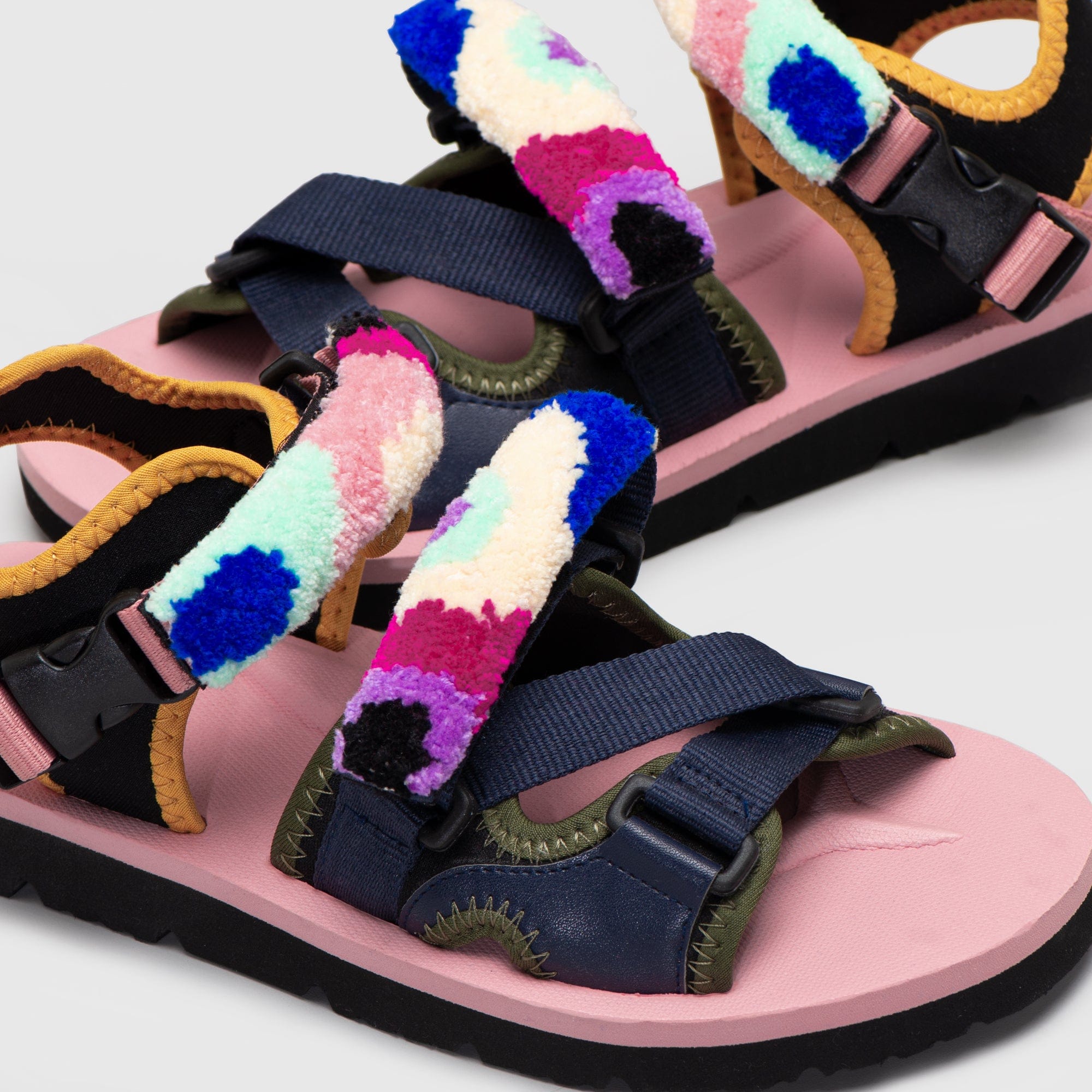 Adorable Projects Official Adorableprojects - Charlotte Punch Needle Sandals Colorblock
