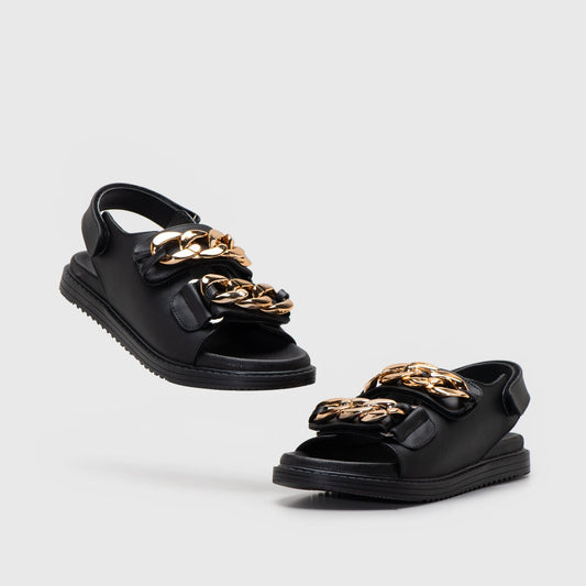 Adorable Projects Official Sandals Beatrisa Chain Sandals Black