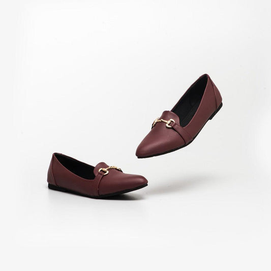 Adorable Projects Flat shoes Charlota Chain Flat Shoes Maroon