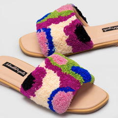Adorable Projects Official Sandal Eden Punch Needle Sandals Colorblock