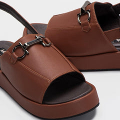 Adorable Projects Platform Epaulet Sandals Tan