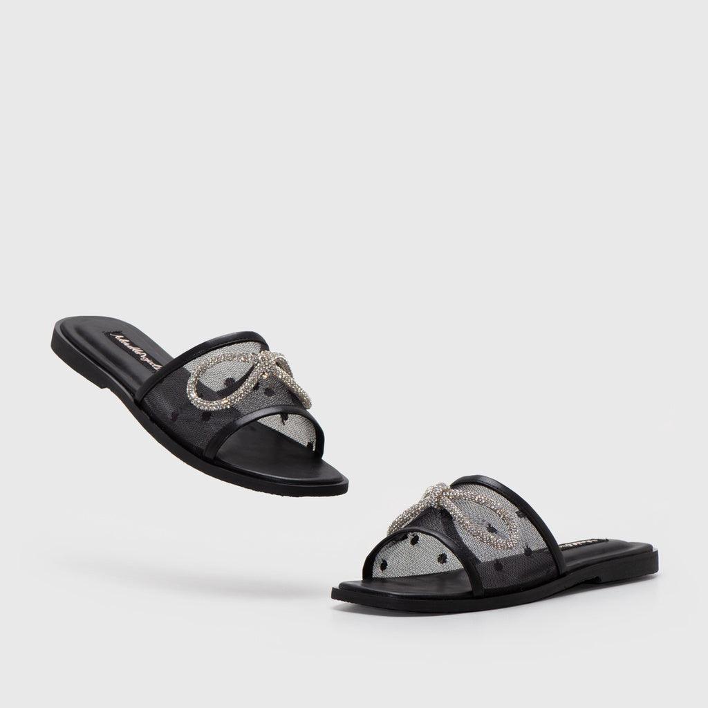 Adorable Projects-Dev Sandals Zoey Bow Sandals Black