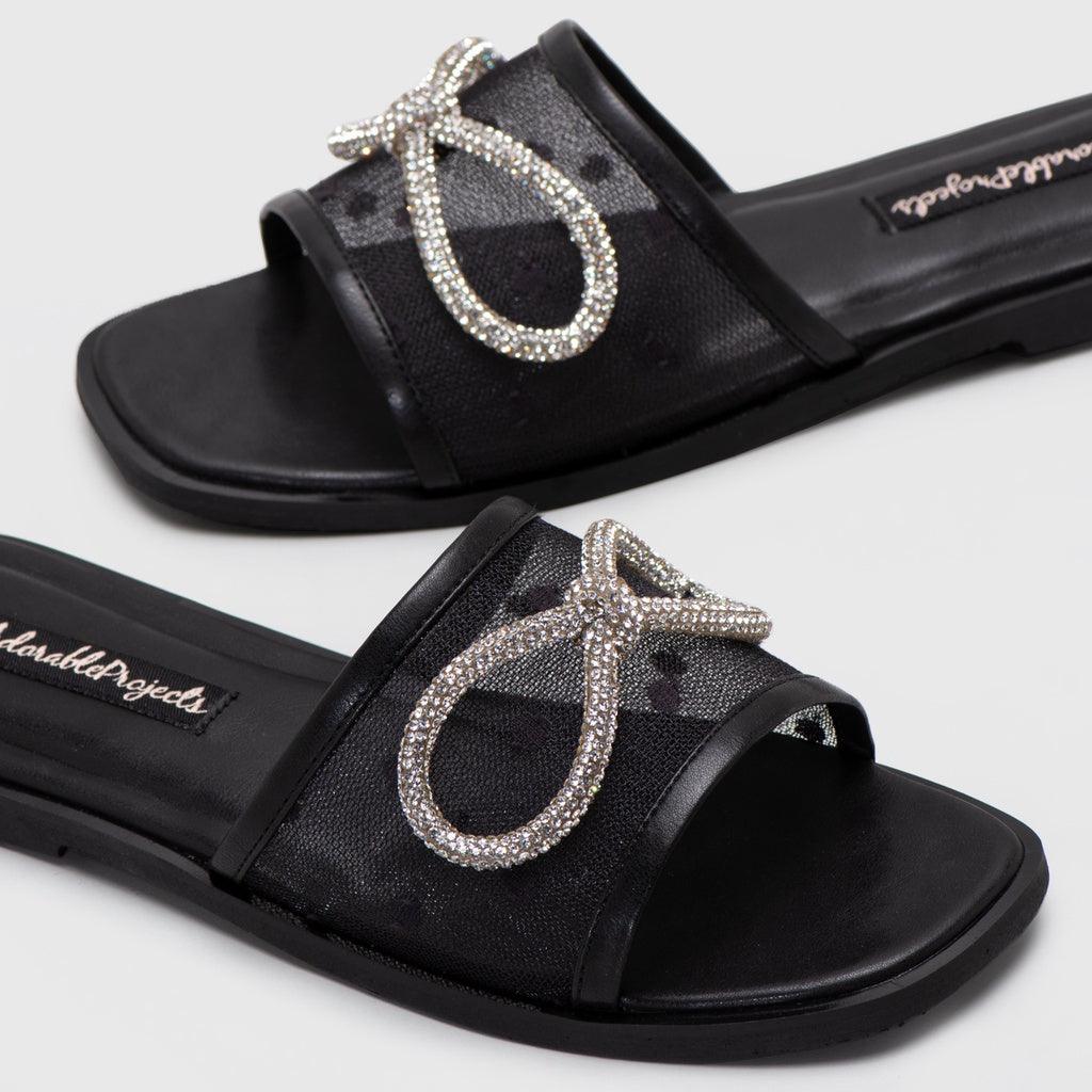 Adorable Projects-Dev Sandals Zoey Bow Sandals Black